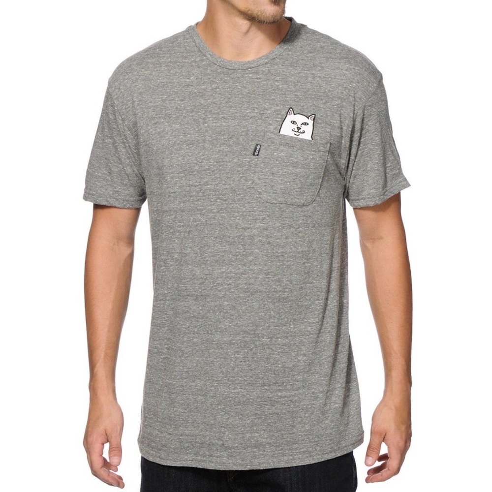 Ripndip Heather Gray Cat Pocket Tee